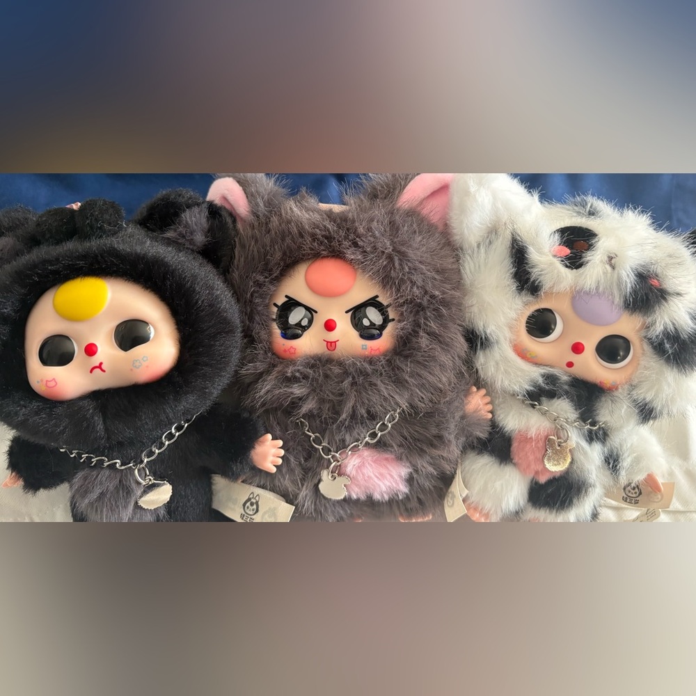 Confirmed Fuzzy Plush w/ Special Eyes, AND  2 Friends. (Listing is for all 3)!